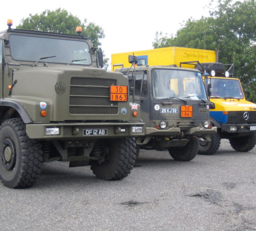 Unimog and army trucks